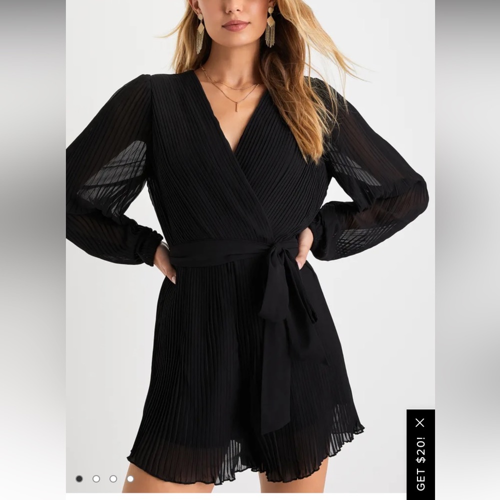 Lulus pleated long sleeve romper